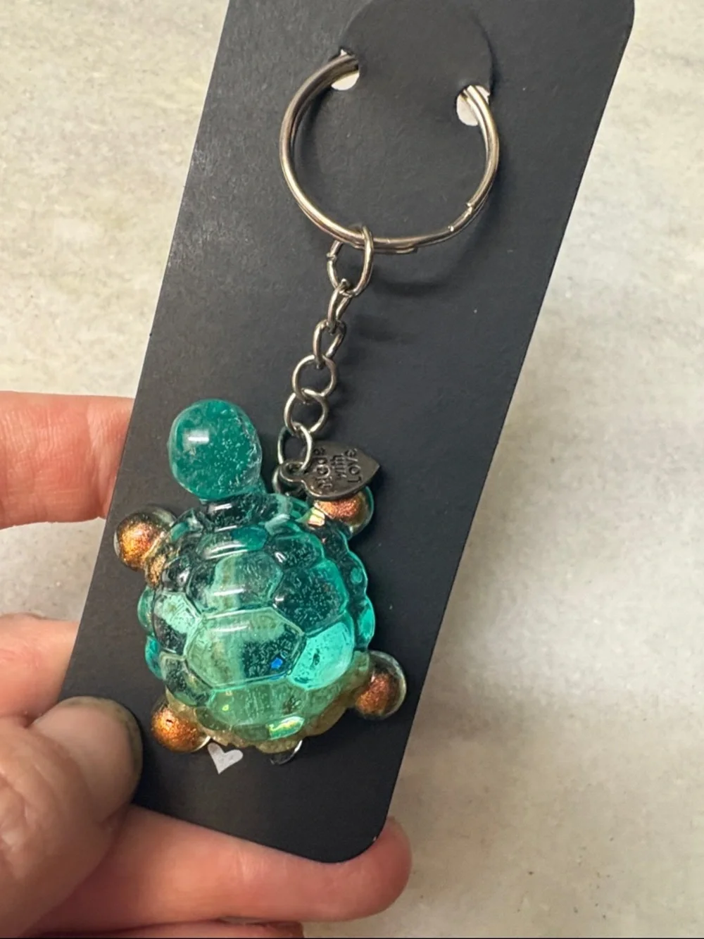 Teal Turtle Keychain Phone Charm - Unbranded